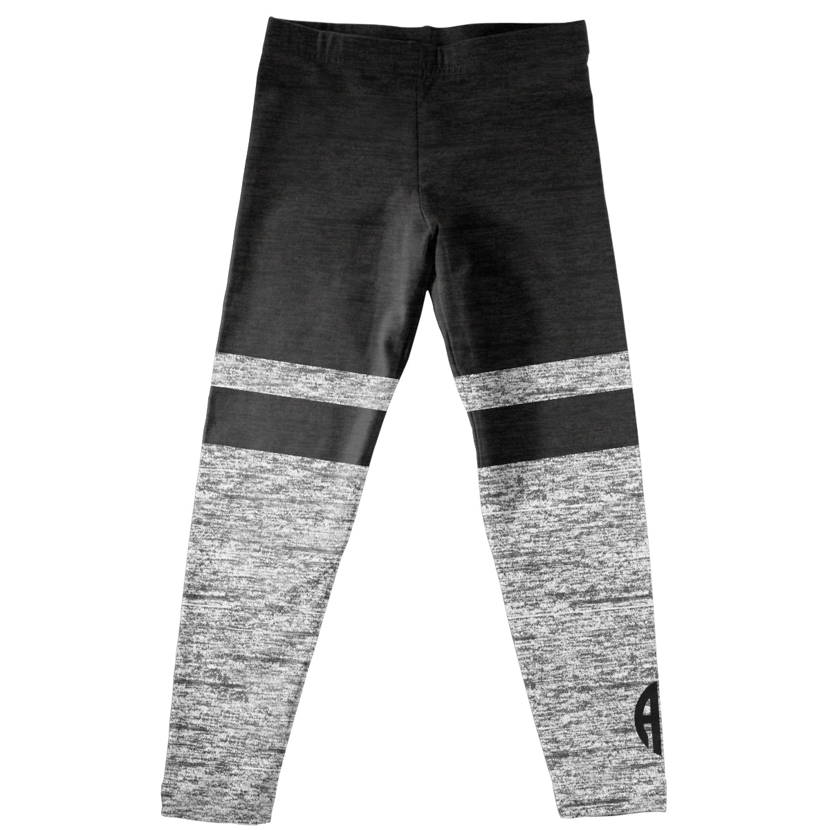 Black and gray heather girls leggings with monogram - Wimziy&Co.