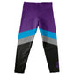 Monogram Purple Agua And Black Stripes Leggings - Wimziy&Co.
