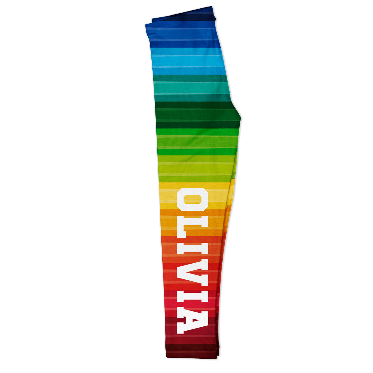 Name Rainbow Color Stripes Leggings - Wimziy&Co.