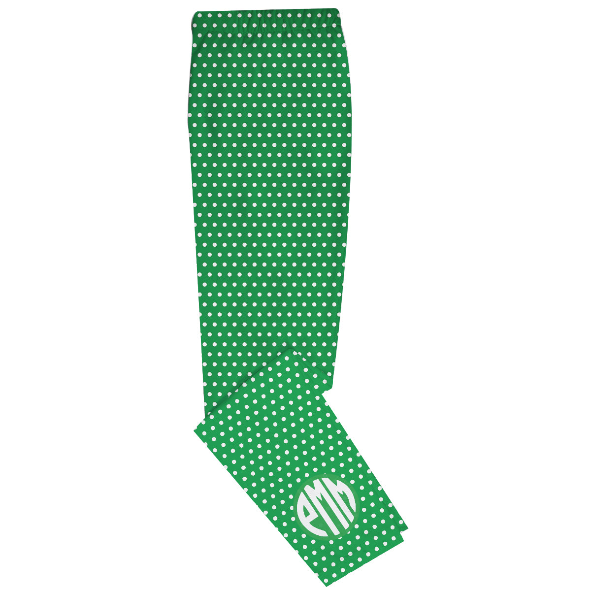 Monogram Polka Dots Green Leggings - Wimziy&Co.