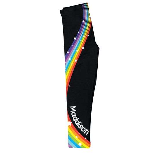Rainbow Name Black Leggings - Wimziy&Co.