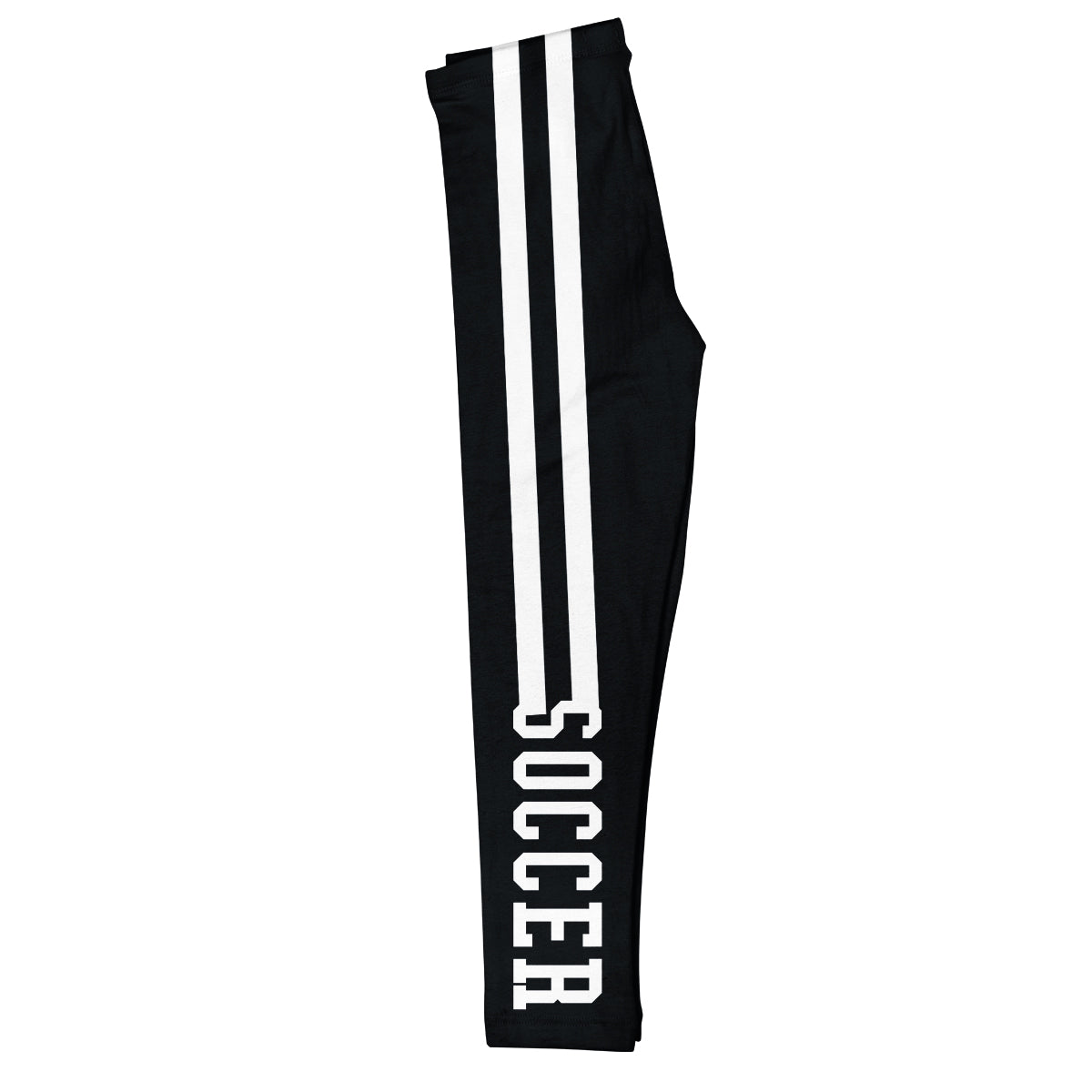 White Soccer Stripe Black Leggings - Wimziy&Co.