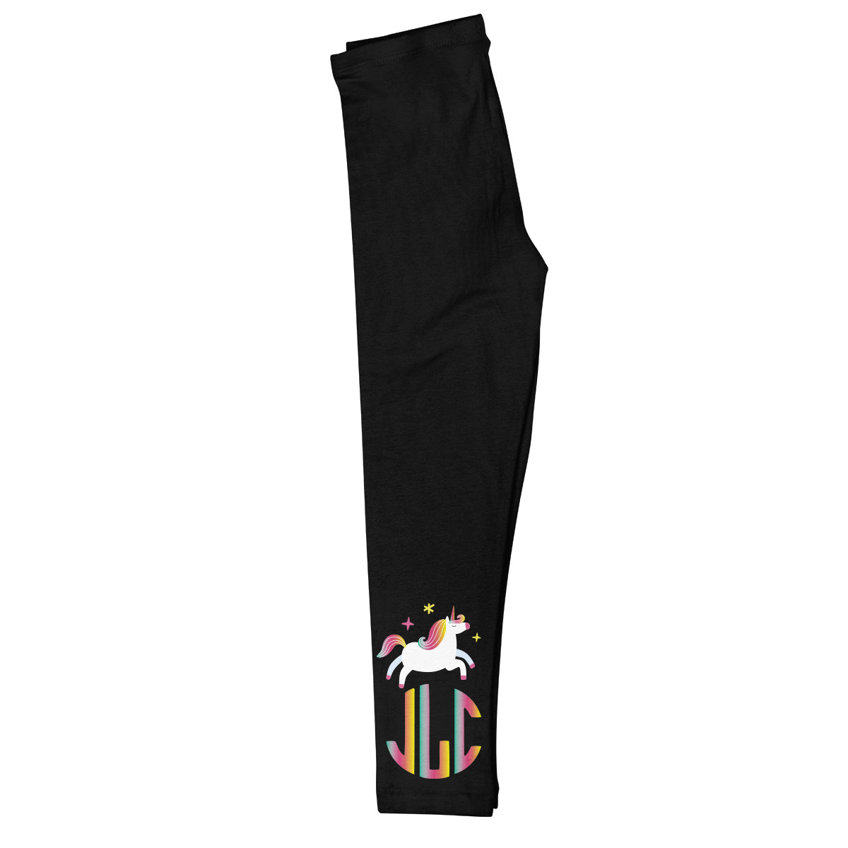 Unicorn Monogram Black Leggings - Wimziy&Co.