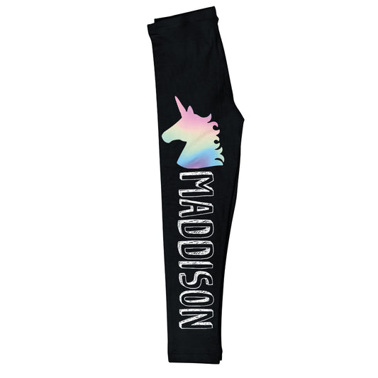 Black and multicolor girls leggings with name - Wimziy&Co.