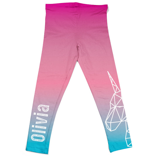 Unicorn Name Pink and Turquoise Degrade Leggings - Wimziy&Co.