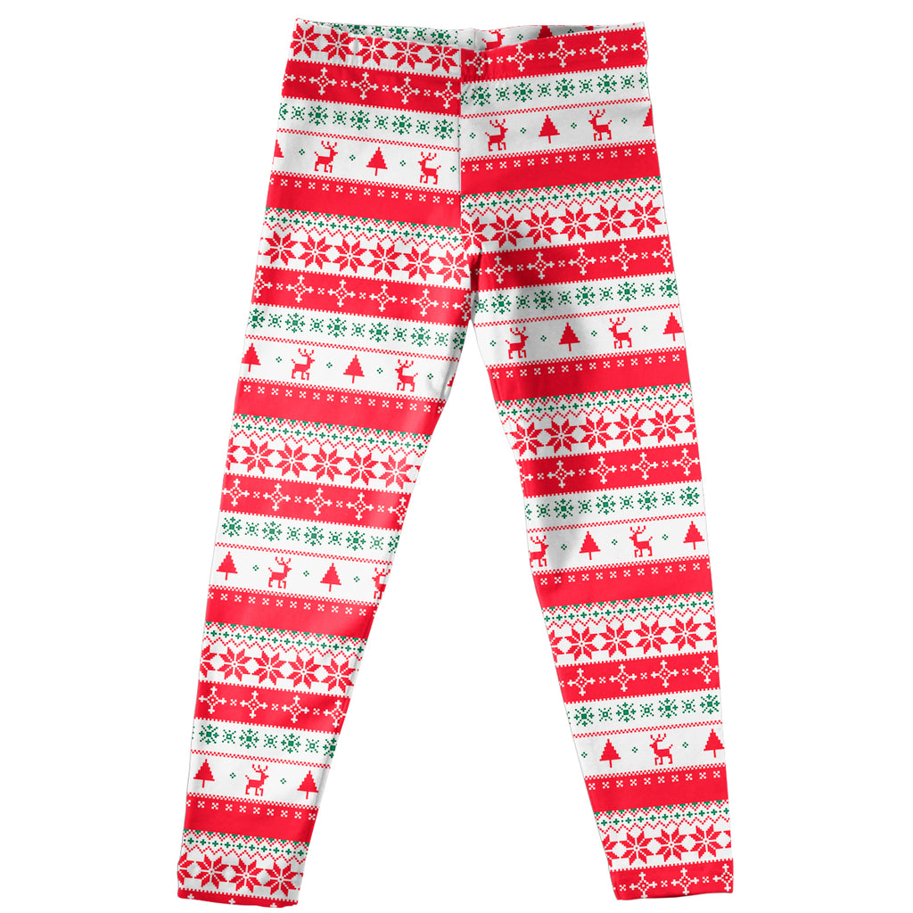Red and white christmas girls leggings – Wimziy&Co.