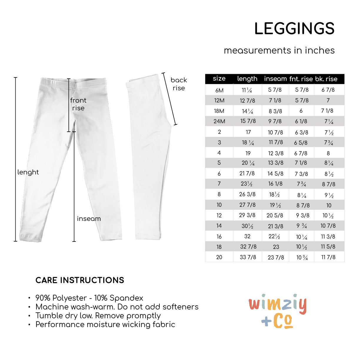 White leggings with age printed all over - Wimziy&Co.
