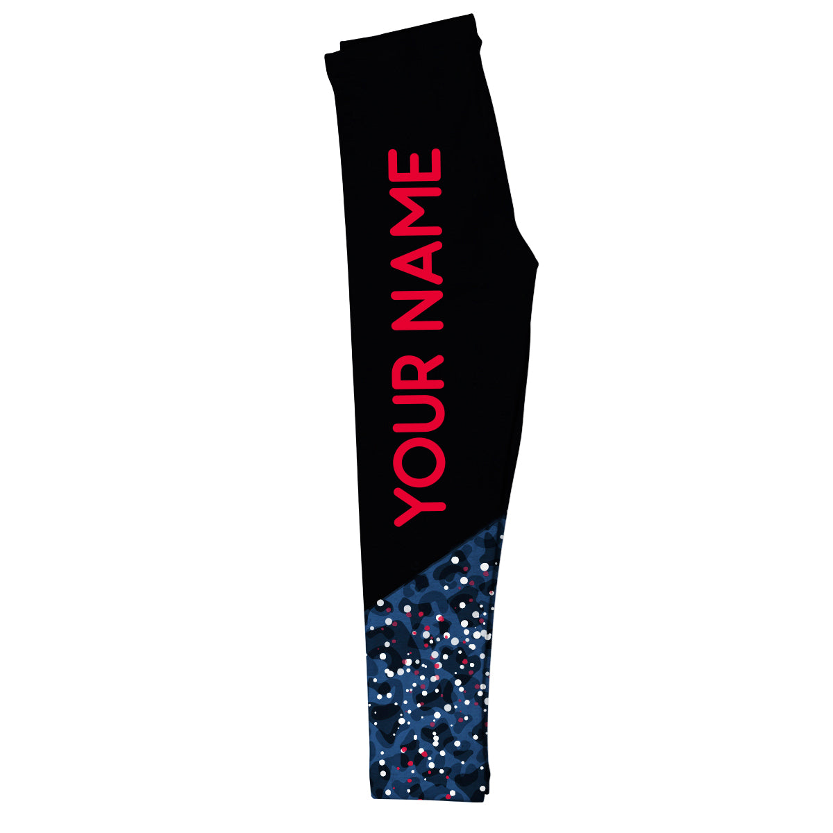 Your Name Black and Blue Leggings - Wimziy&Co.