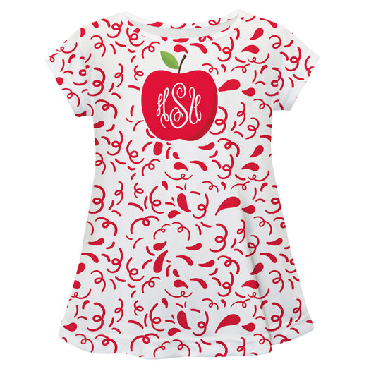 Apple Monogram White Short Sleeve Laurie Top - Wimziy&Co.