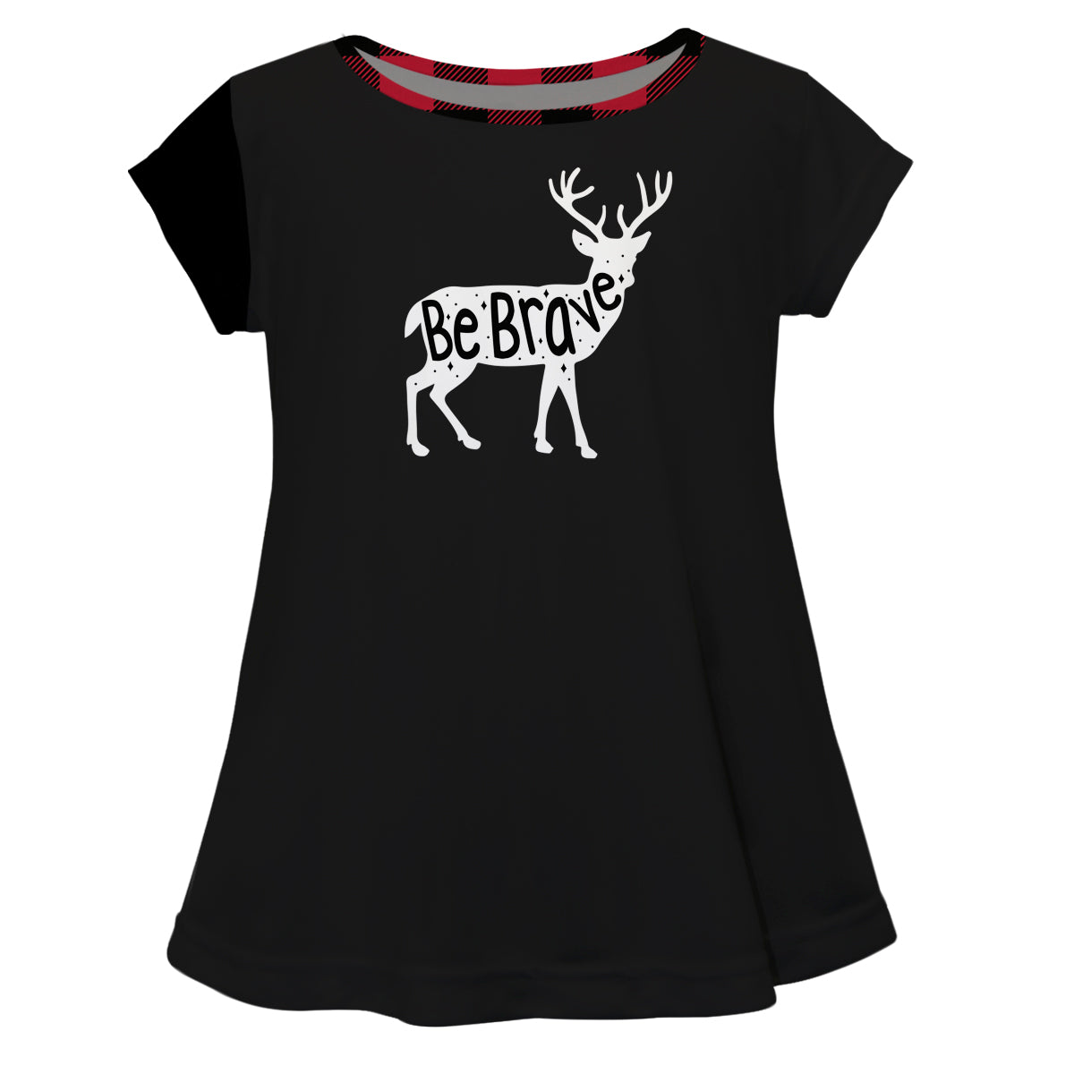 Girls Be brave black short sleeve blouse - Wimziy&Co.