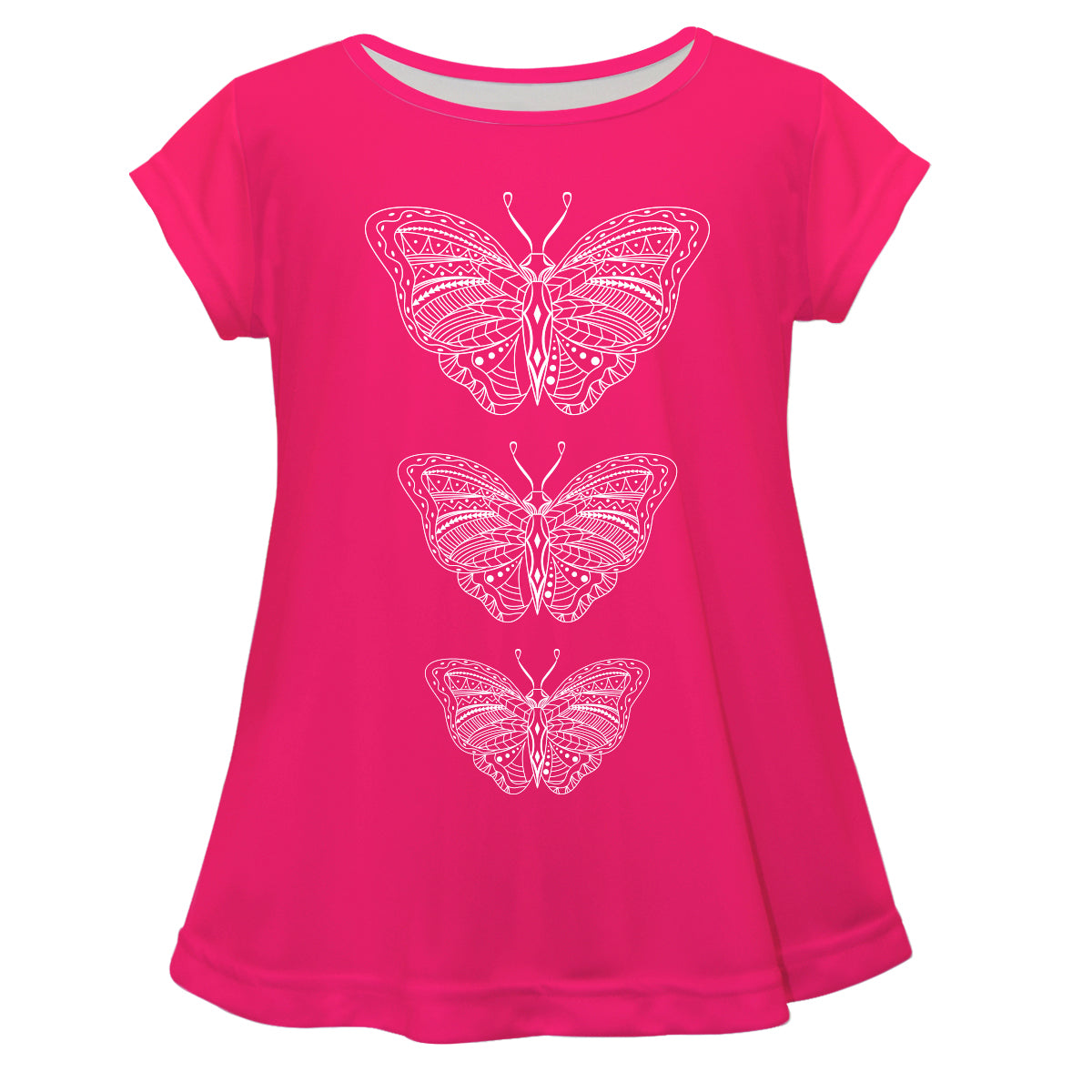 Butterflies Hot Pink Short Sleeve Laurie Top - Wimziy&Co.