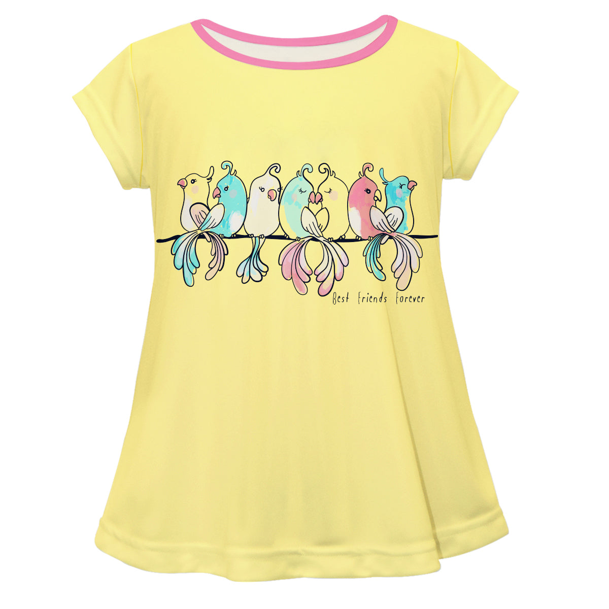 Birds Name Yellow Short Sleeve Laurie Top - Wimziy&Co.