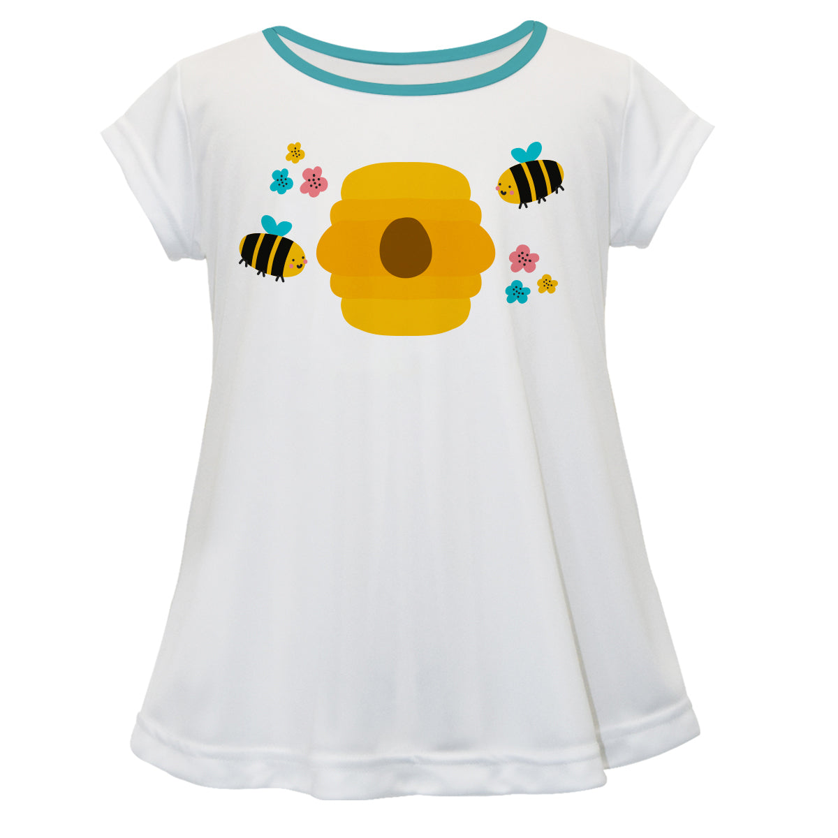 Bees Name White Short Sleeve Laurie Top - Wimziy&Co.