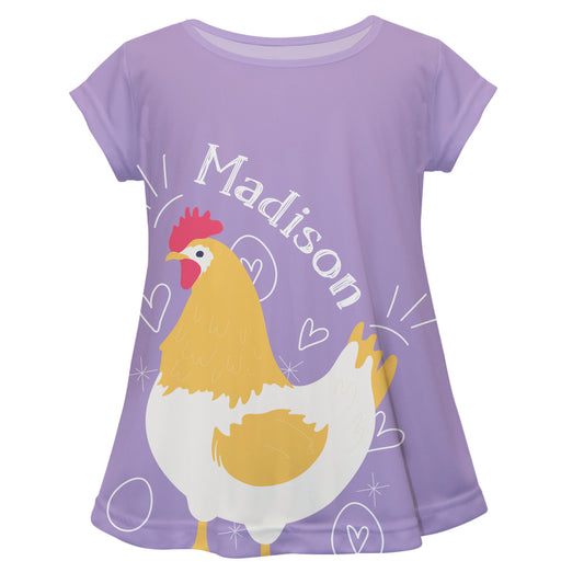 Chicken Name Purple Short Sleeve Laurie Top - Wimziy&Co.