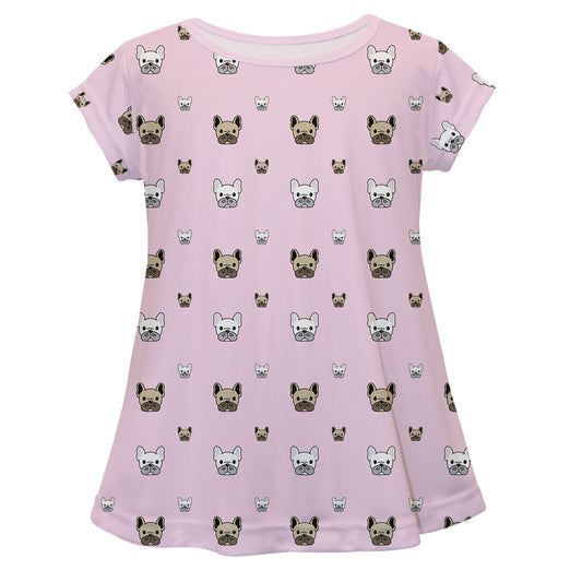Dogs Print Pink Short Sleeve Laurie Top - Wimziy&Co.