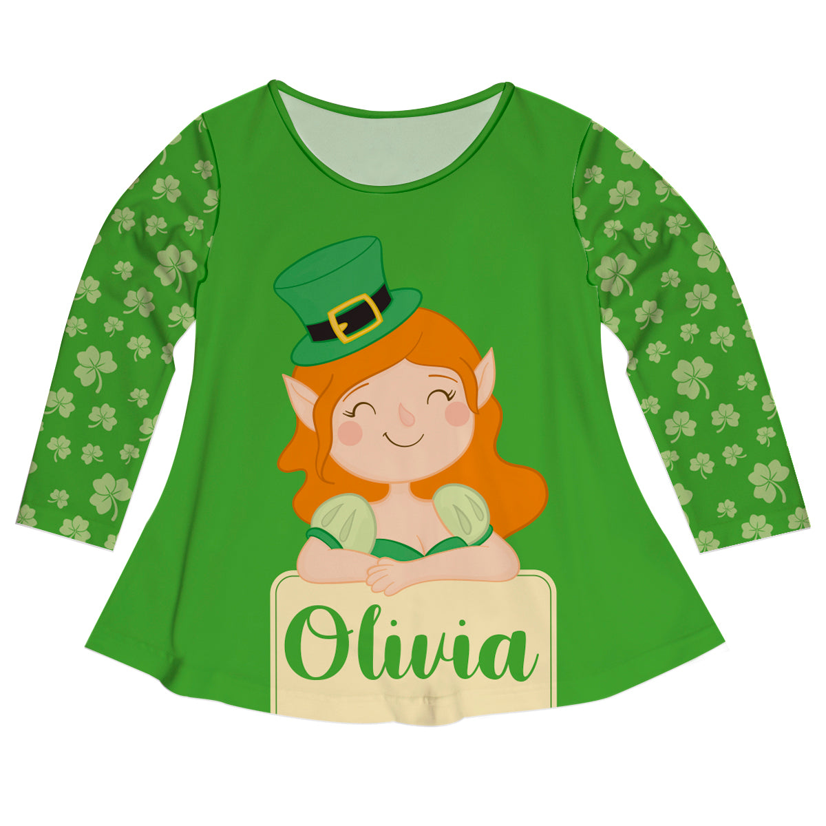 Elf Name Green Long Sleeve Laurie Top - Wimziy&Co.
