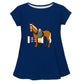 Navy equestrian girls blouse with horse and monogram - Wimziy&Co.