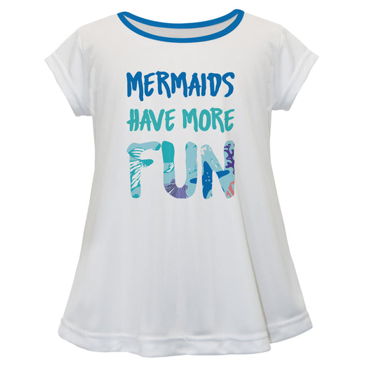 Mermaids Have More Fun White Laurie Top Short Sleeve - Wimziy&Co.