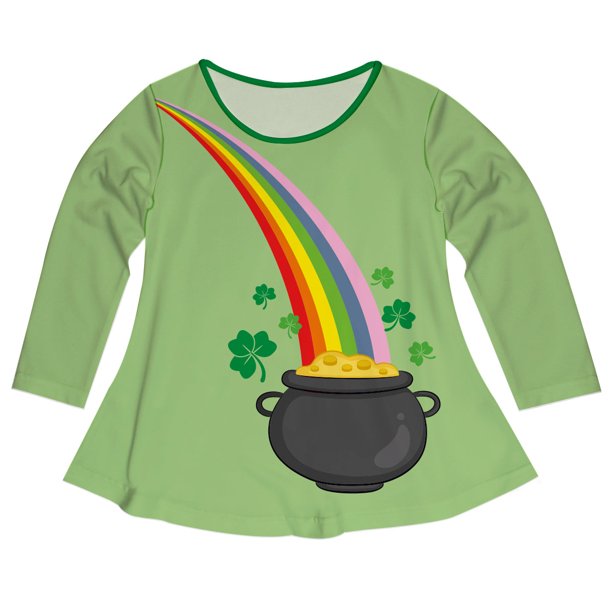 Pot Of Gold Green Long Sleeve Laurie Top - Wimziy&Co.