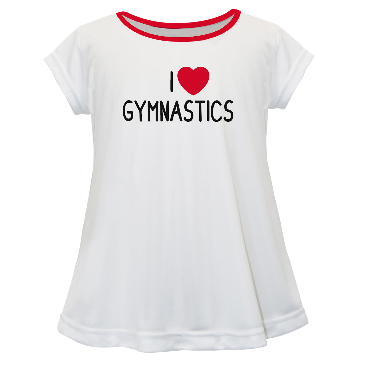 Gymnastics Love White and Red Short Sleeve Laurie Top - Wimziy&Co.