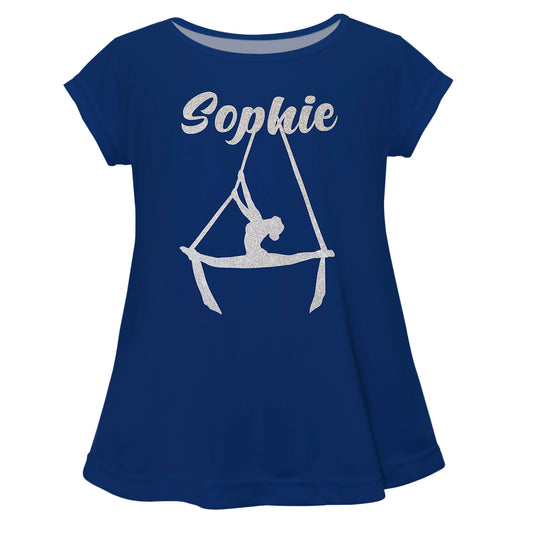 Gymnast Name Navy Short Sleeve Laurie Top - Wimziy&Co.