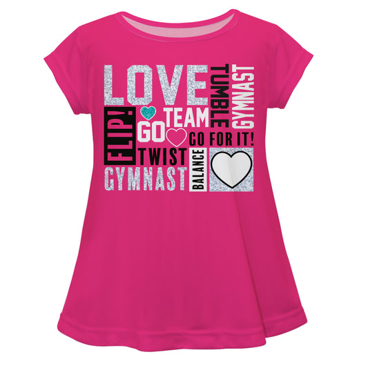 Love Gymnastics Pink Short Sleeve Laurie Top - Wimziy&Co.