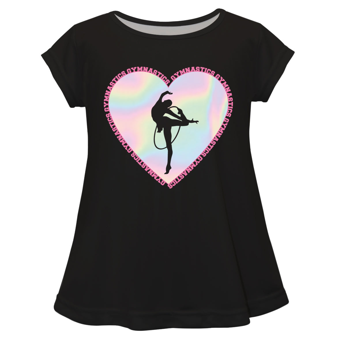 Gymnast Silhouette Black Short Sleeve Lauire Top - Wimziy&Co.