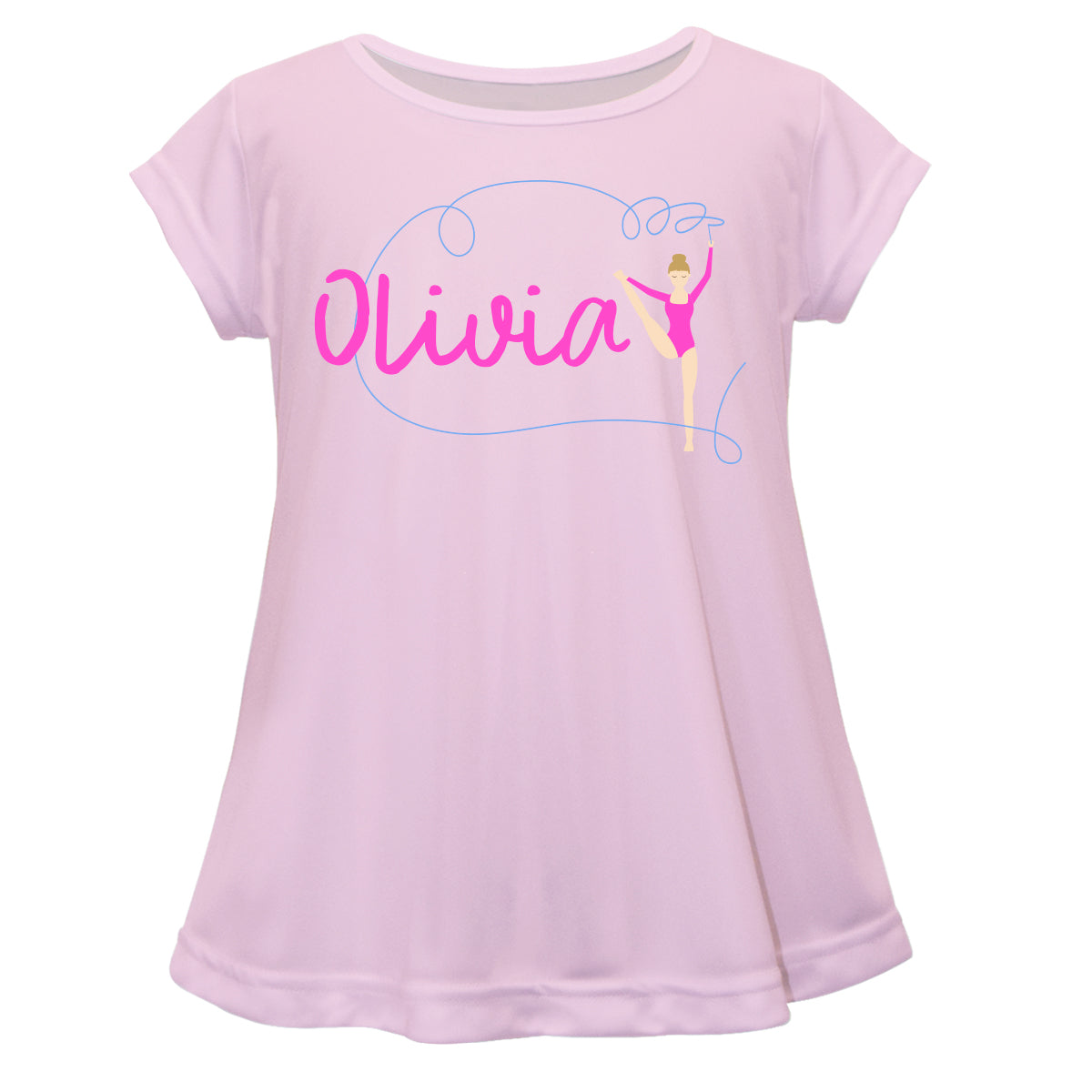 Gymnast Name Pink Short Sleeve Laurie Top - Wimziy&Co.