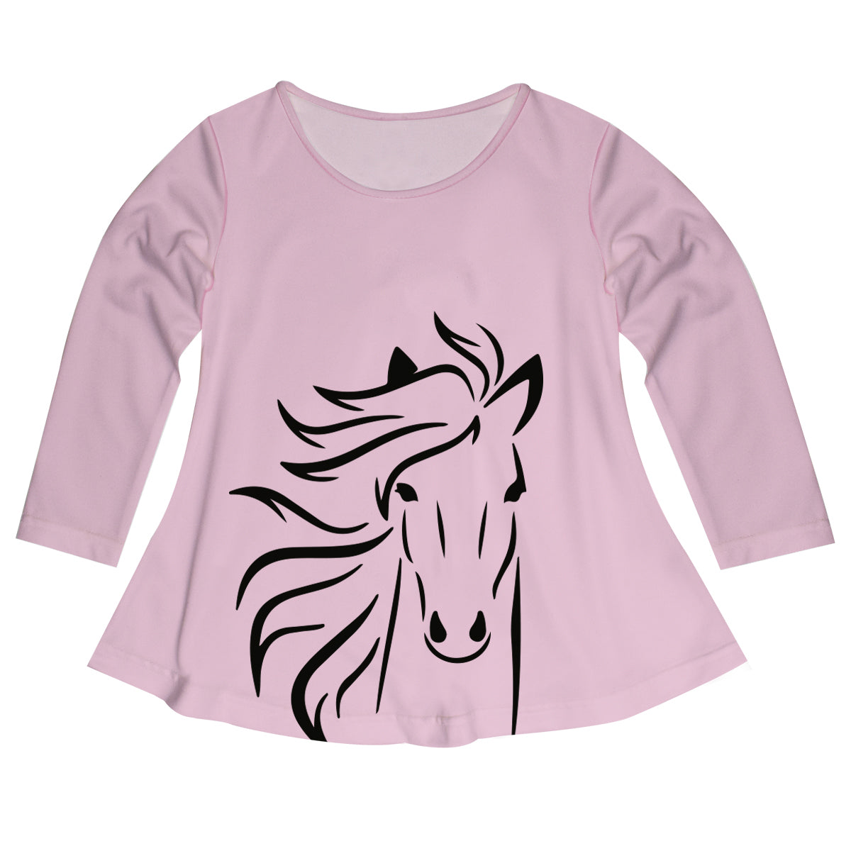 Light pink long sleeve blouse with horse and name - Wimziy&Co.