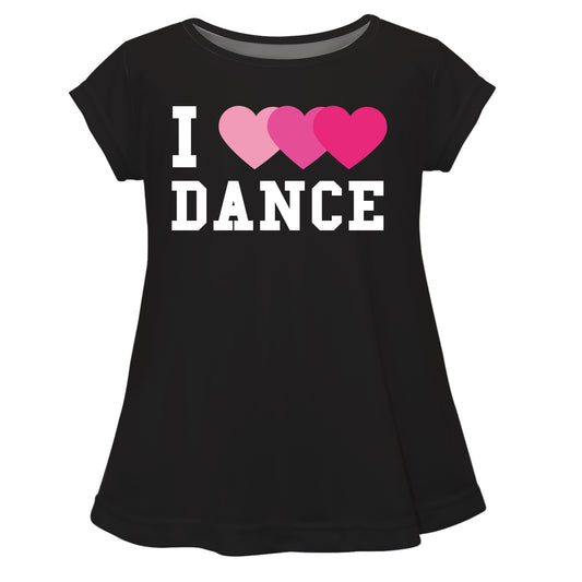 Black 'I Love Dance' short sleeve girls blouse - Wimziy&Co.