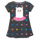 Gray and multicolor hearts llama girls blouse with name - Wimziy&Co.
