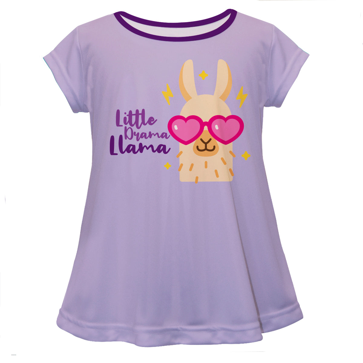 Purple and pink llama short sleeve girls blouse - Wimziy&Co.