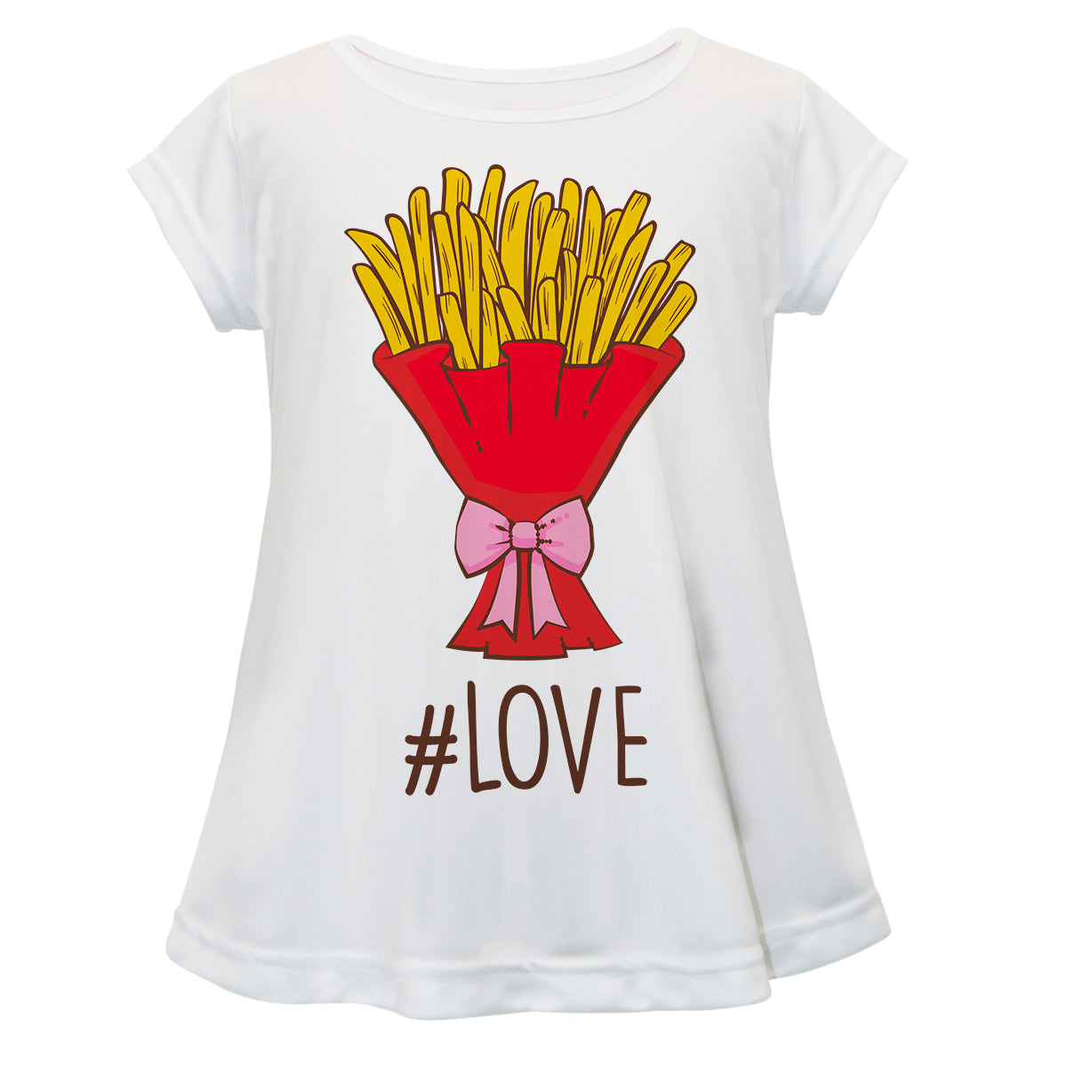 French Fries Love White Short Sleeve Laurie Top - Wimziy&Co.