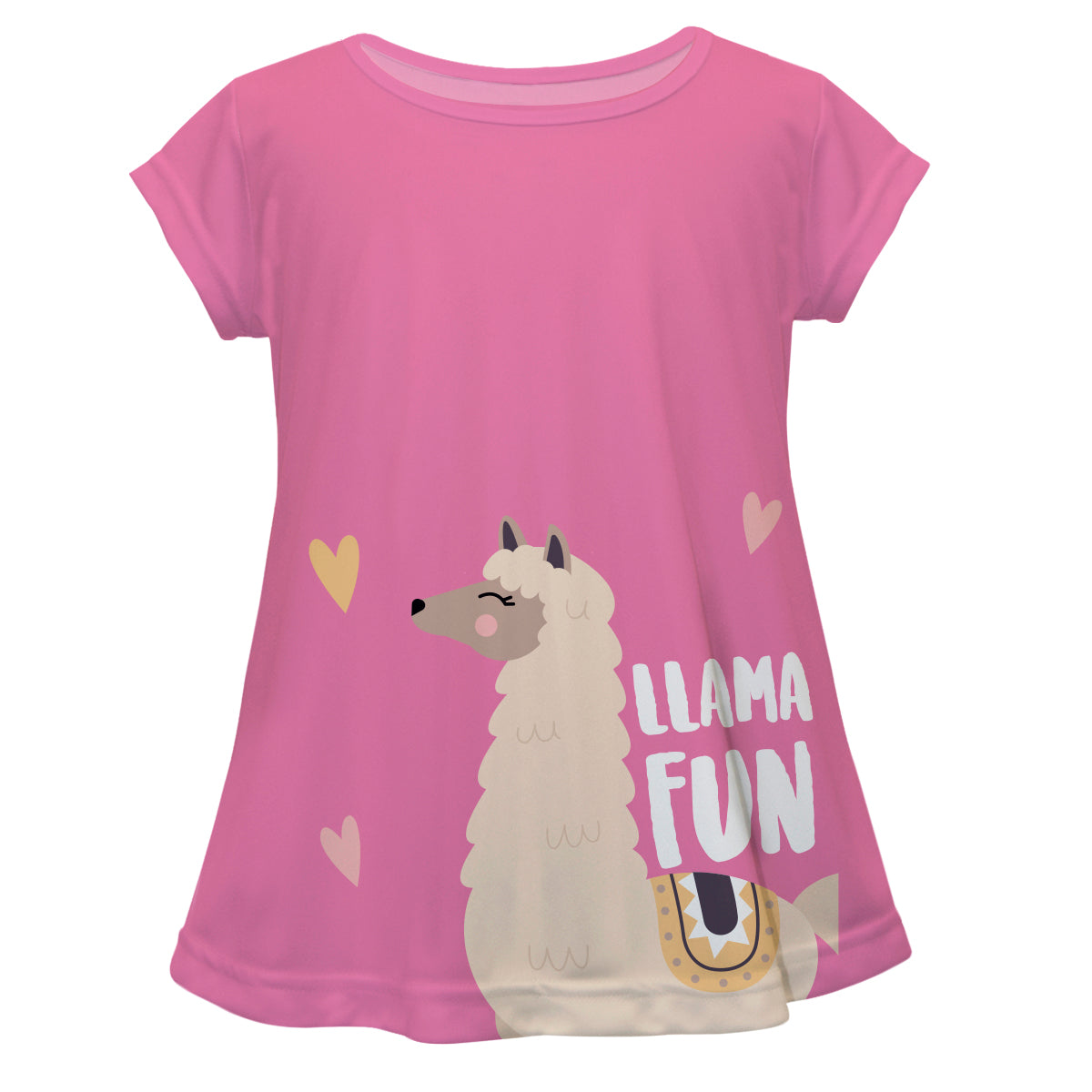 Pink and 'Fun purple' llama short sleeve blouse - Wimziy&Co.