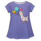 Purple and white llama girls blouse with monogram - Wimziy&Co.