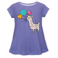 Purple and white llama girls blouse with monogram - Wimziy&Co.