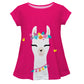 Hot pink and white llama girls blouse with name - Wimziy&Co.