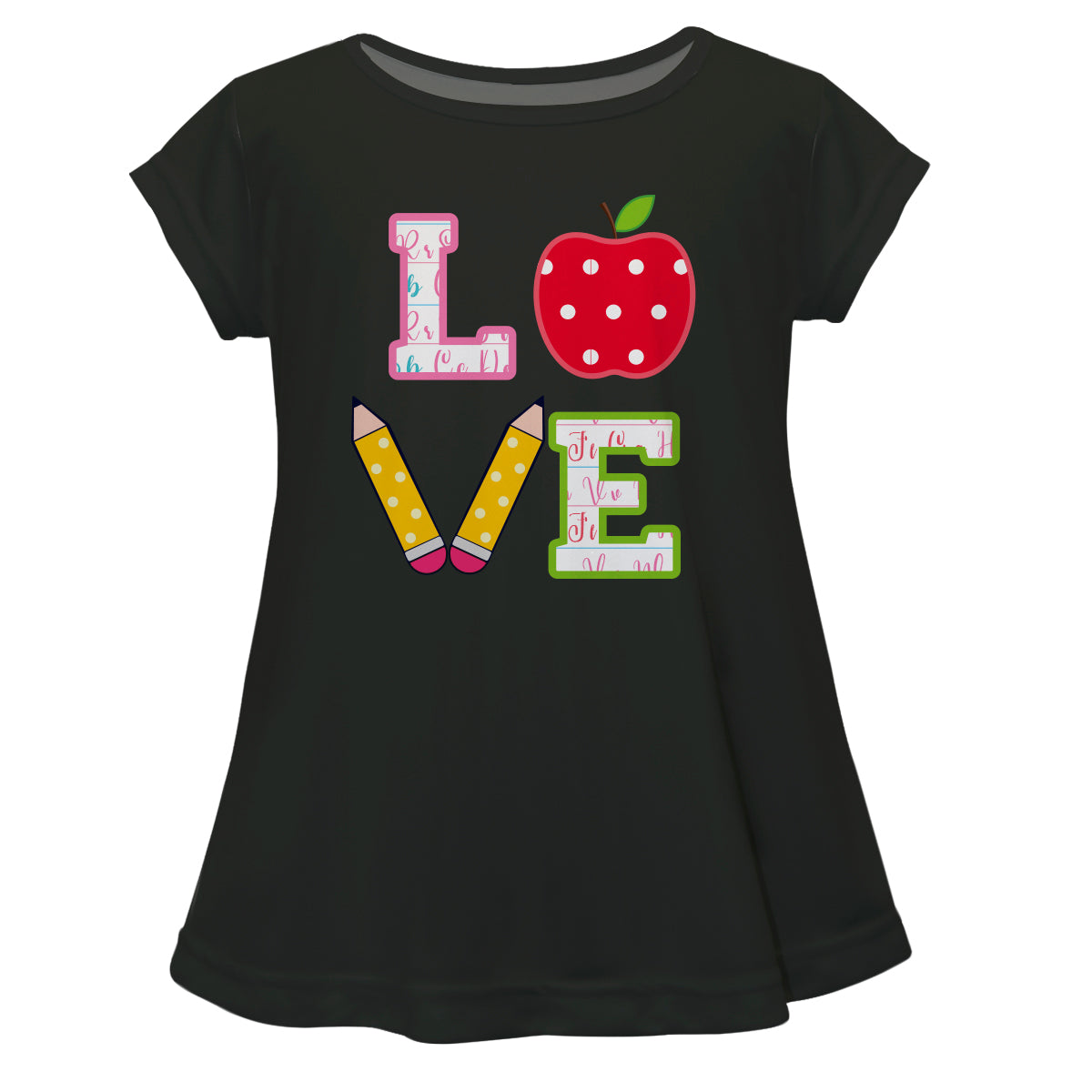 Love Back To School Black Short Sleeve Laurie Top - Wimziy&Co.