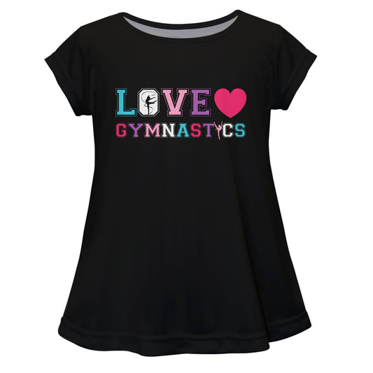 Love Gymnastics Black Short Sleeve Laurie Top - Wimziy&Co.