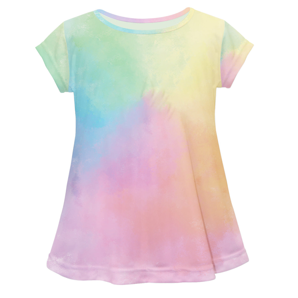Monogram Pink Yellow And Blue Tie Dye Short Sleeve Laurie Top - Wimziy&Co.