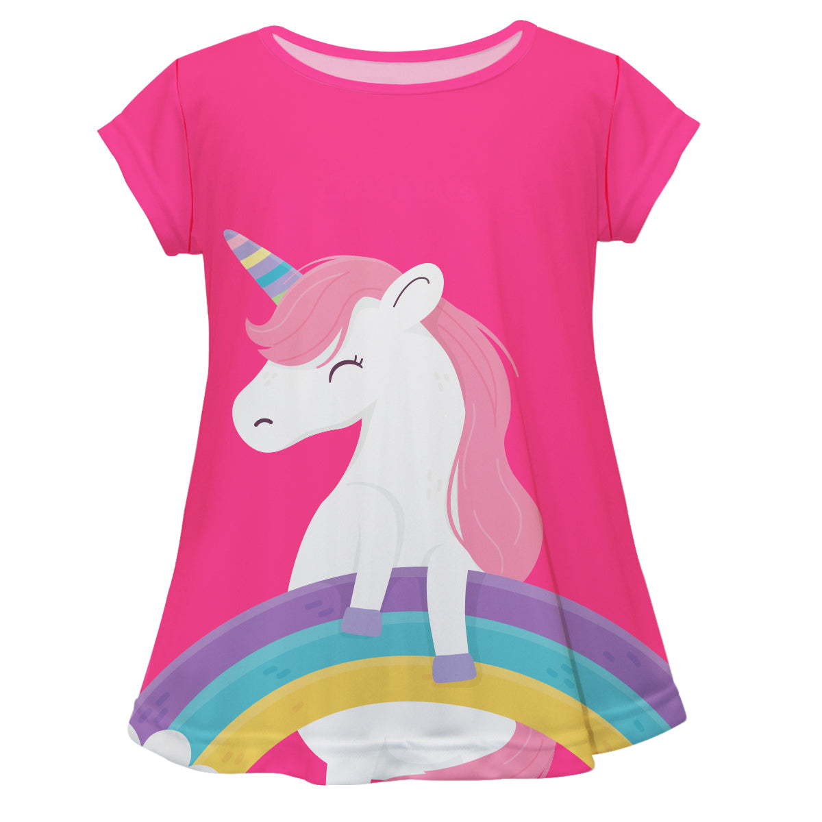 Unicorn Name Hot Pink Short Sleeve Laurie Top - Wimziy&Co.