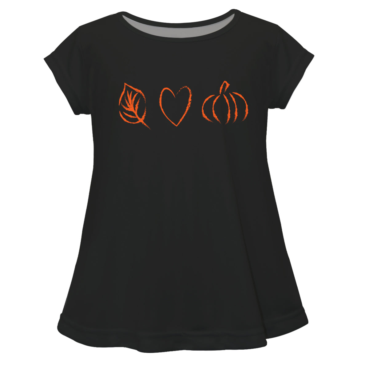 Fall Drawings Black Short Sleeve Laurie Top - Wimziy&Co.