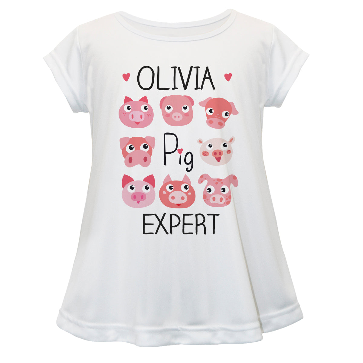 Pig Expert Name White Short Sleeve Laurie Top - Wimziy&Co.