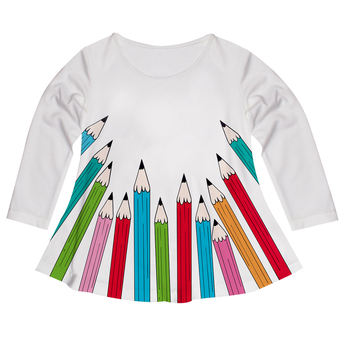 Pencils Name White Long Sleeve Laurie Top - Wimziy&Co.