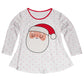 White polka dot long sleeve blouse with santa fave - Wimziy&Co.