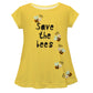 Save The Bees Yellow Short Sleeve Laurie Top - Wimziy&Co.