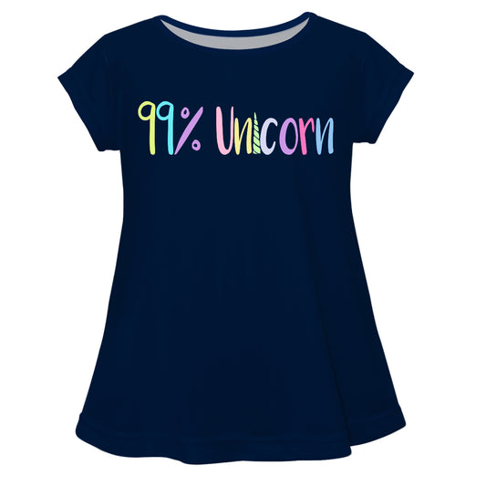 99% Unicorn Navy Short Sleeve Laurie Top - Wimziy&Co.