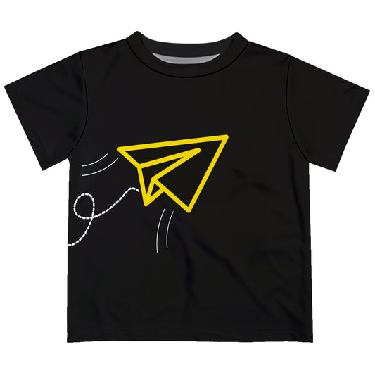 Paperplane Black Short Sleeve Tee Shirt - Wimziy&Co.