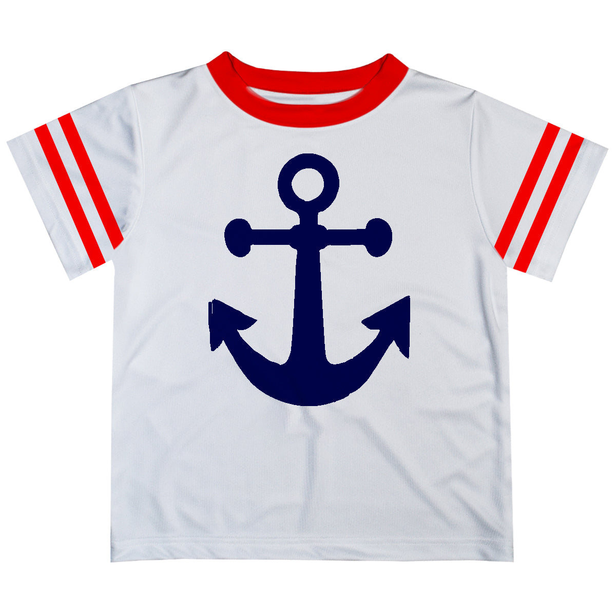 Anchor White And Red Short Sleeve Boys Tee Shirte - Wimziy&Co.