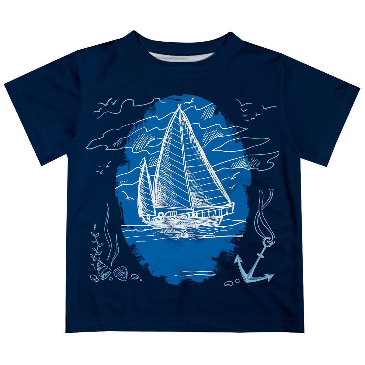 Boat Name Navy Short Sleeve Tee Shirt - Wimziy&Co.